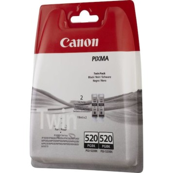 Canon PGI-520 Γνήσιο Πακέτο 2 Μελανιών Εκτυπωτή InkJet Μαύρο (2932B012)