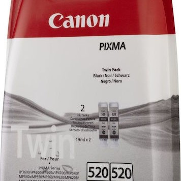 Canon PGI-520 Γνήσιο Πακέτο 2 Μελανιών Εκτυπωτή InkJet Μαύρο (2932B012)