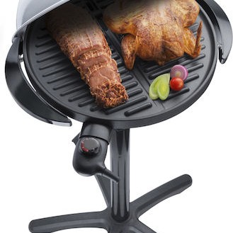 Steba Επιδαπέδια Ηλεκτρική Ψησταριά Αυλακωτής Πλάκας 1800W με Καπάκι και Ρυθμιζόμενο Θερμοστάτη 40x40εκ.