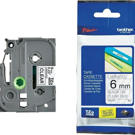 Brother P-touch Ταινία Ετικετογράφου 8m x 6mm σε Διάφανο Χρώμα