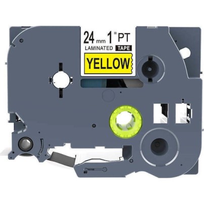 Brother Ταινία Ετικετογράφου 8m x 24mm σε Κίτρινο Χρώμα