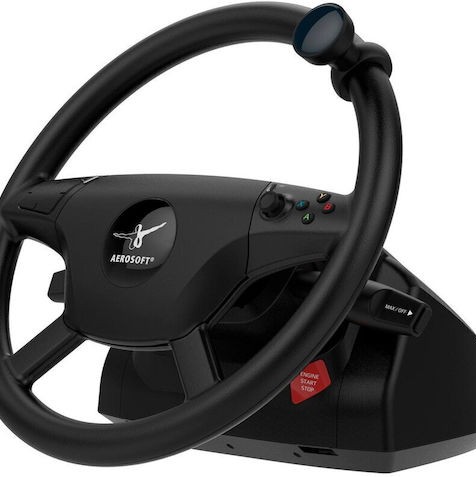 Aerosoft Truck And Bus Τιμονιέρα με Μοχλό Ταχυτήτων και Πετάλια για PC με 1080° Περιστροφής