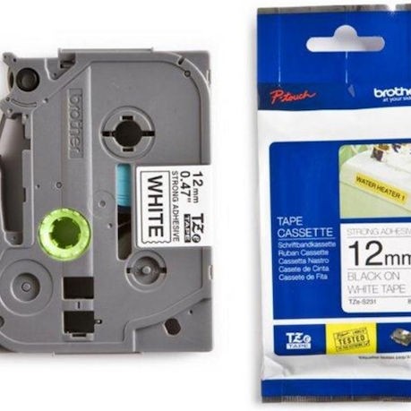 Brother Ταινία Ετικετογράφου 8m x 12mm σε Λευκό Χρώμα