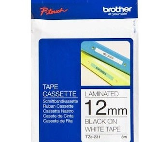 Brother Ταινία Ετικετογράφου 8m x 12mm σε Λευκό Χρώμα