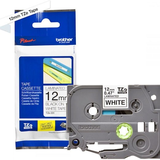 Brother Ταινία Ετικετογράφου 8m x 12mm σε Λευκό Χρώμα