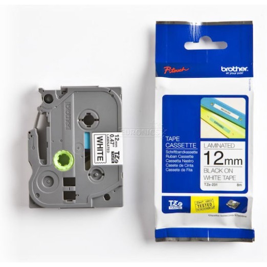 Brother Ταινία Ετικετογράφου 8m x 12mm σε Λευκό Χρώμα