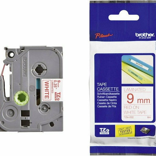 Brother Ταινία Ετικετογράφου 8m x 9mm σε Λευκό Χρώμα