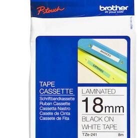 Brother Ταινία Ετικετογράφου 8m x 18mm σε Λευκό Χρώμα