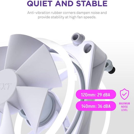 NZXT F120 RGB Duo Case Fan με Σύνδεση 4-Pin PWM Λευκό