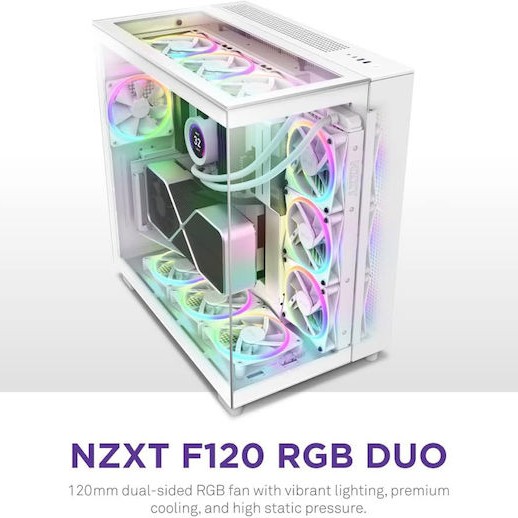 NZXT F120 RGB Duo Case Fan με Σύνδεση 4-Pin PWM Λευκό