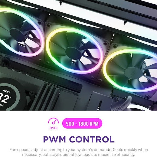 NZXT F120 RGB Duo Case Fan με Σύνδεση 4-Pin PWM 3τμχ