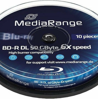 MediaRange Εγγράψιμα BD-R 6x Dual Layer 50GB Cake Box 10τμχ