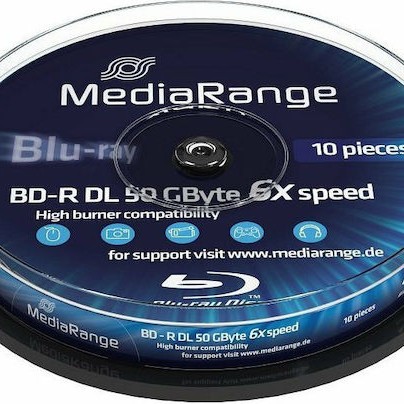 MediaRange Εγγράψιμα BD-R 6x Dual Layer 50GB Cake Box 10τμχ