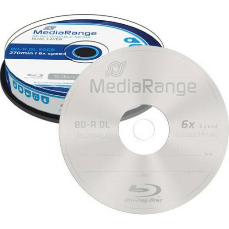 MediaRange Εγγράψιμα BD-R 6x Dual Layer 50GB Cake Box 10τμχ