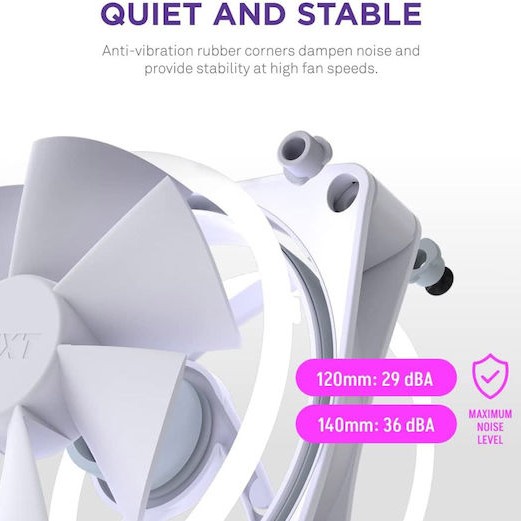 NZXT F120 RGB Duo Case Fan με Σύνδεση 4-Pin PWM Λευκό