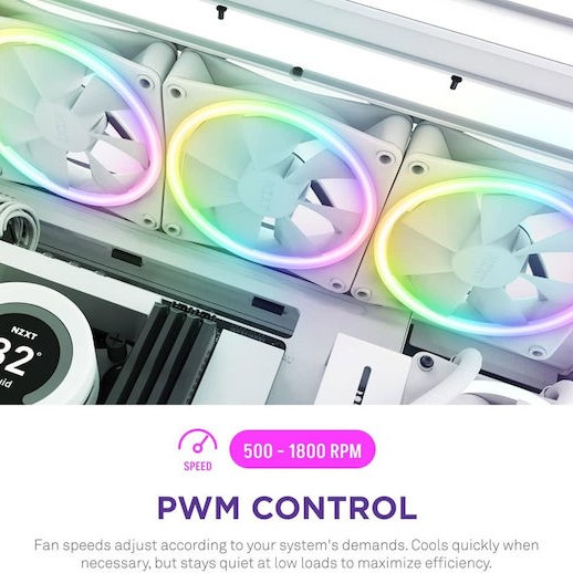 NZXT F120 RGB Duo Case Fan με Σύνδεση 4-Pin PWM Λευκό