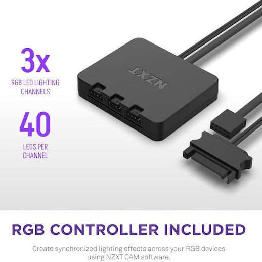 NZXT F120 RGB Duo Case Fan με Σύνδεση 4-Pin PWM Λευκό