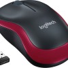 Logitech M185 Ασύρματο Mini Ποντίκι Black/Red