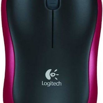 Logitech M185 Ασύρματο Mini Ποντίκι Black/Red
