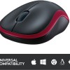 Logitech M185 Ασύρματο Mini Ποντίκι Black/Red