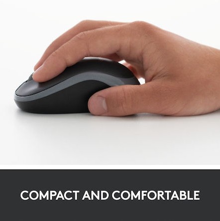 Logitech M185 Ασύρματο Mini Ποντίκι Black/Red