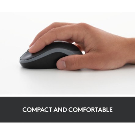 Logitech M185 Ασύρματο Mini Ποντίκι Black/Red