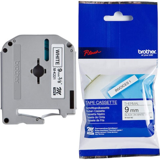 Brother P-touch Ταινία Ετικετογράφου 8m x 9mm σε Μαύρο Χρώμα