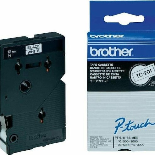 Brother Ταινία Ετικετογράφου 7.7m x 12mm σε Λευκό Χρώμα