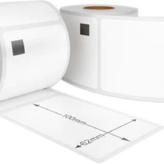 Brother 300 Αυτοκόλλητες Ετικέτες σε Ρολό για Εκτυπωτή Ετικετών 100x62mm