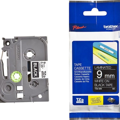 Brother Ταινία Ετικετογράφου 8m x 9mm σε Μαύρο Χρώμα