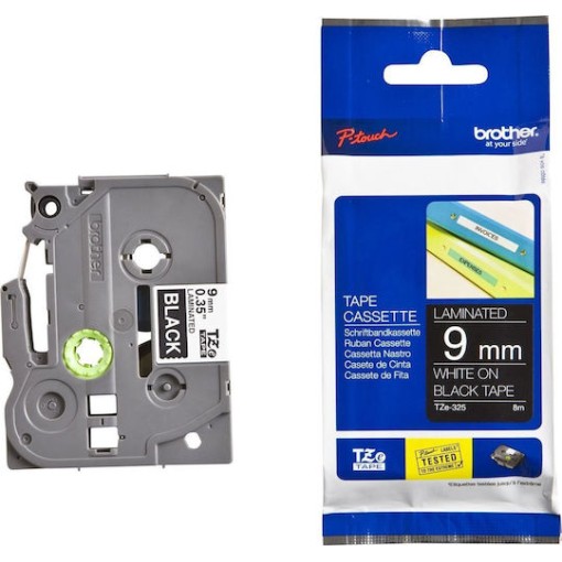 Brother Ταινία Ετικετογράφου 8m x 9mm σε Μαύρο Χρώμα