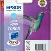 Epson T0805 Γνήσιο Μελάνι Εκτυπωτή InkJet Ανοιχτό Κυανό (C13T08054010 C13T08054011)