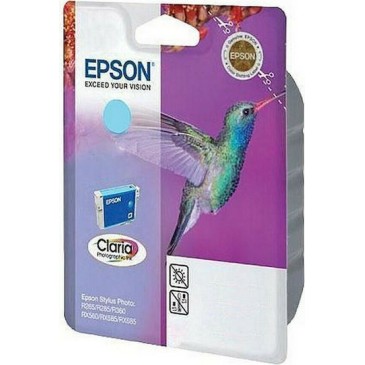 Epson T0805 Γνήσιο Μελάνι Εκτυπωτή InkJet Ανοιχτό Κυανό (C13T08054010 C13T08054011)