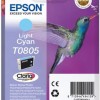 Epson T0805 Γνήσιο Μελάνι Εκτυπωτή InkJet Ανοιχτό Κυανό (C13T08054010 C13T08054011)