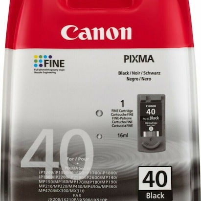 Canon PG-40 Γνήσιο Μελάνι Εκτυπωτή InkJet Μαύρο (0615B001)