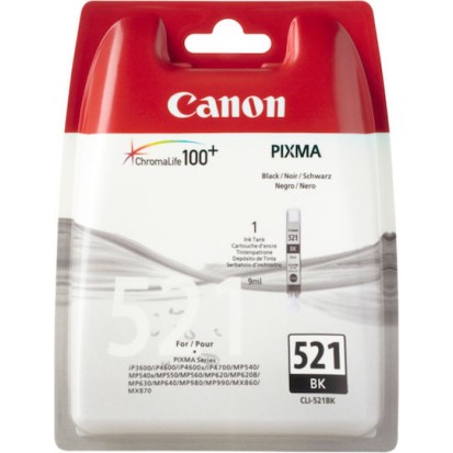 Canon CLI-521 Γνήσιο Μελάνι Εκτυπωτή InkJet Μαύρο (2933B001)