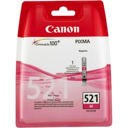 Canon CLI-521 Γνήσιο Μελάνι Εκτυπωτή InkJet Ματζέντα (2935B001)
