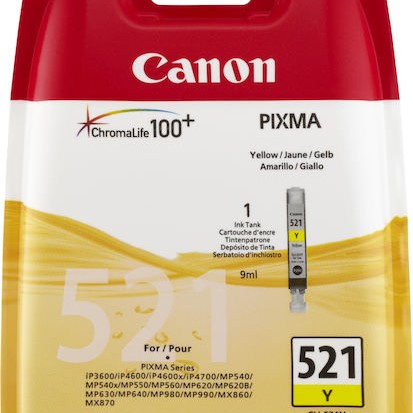 Canon CLI-521 Γνήσιο Μελάνι Εκτυπωτή InkJet Κίτρινο (2936B001)