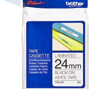 Brother Ταινία Ετικετογράφου 8m x 24mm σε Λευκό Χρώμα
