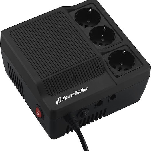 Powerwalker AVR 600 Compact Σταθεροποιητής Τάσης 600VA με 3 Πρίζες Ρεύματος