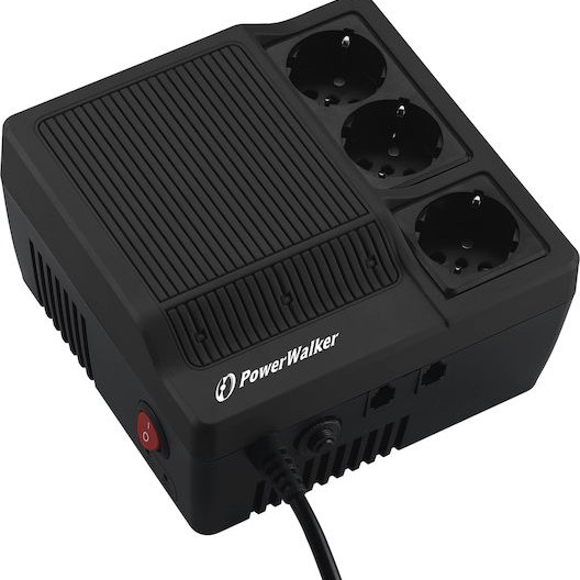 Powerwalker AVR 1200 Compact Σταθεροποιητής Τάσης 1200VA με 3 Πρίζες Ρεύματος