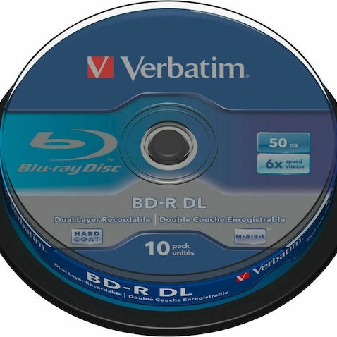 Verbatim Εγγράψιμα BD-R 6x Dual Layer 50GB Cake Box 10τμχ