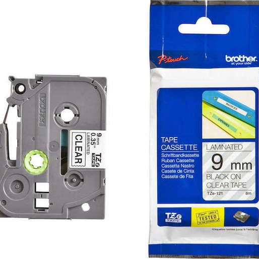 Brother Ταινία Ετικετογράφου 8m x 9mm σε Διάφανο Χρώμα