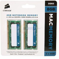 Corsair Mac Memory DDR3 8GB RAM με 2x4GB Modules και Ταχύτητα 1333 για Laptop