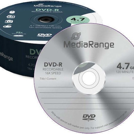 MediaRange Εγγράψιμα DVD-R 16x 4.7GB Cake Box 25τμχ