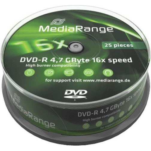MediaRange Εγγράψιμα DVD-R 16x 4.7GB Cake Box 25τμχ