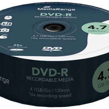 MediaRange Εγγράψιμα DVD-R 16x 4.7GB Cake Box 25τμχ