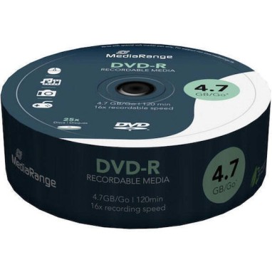 MediaRange Εγγράψιμα DVD-R 16x 4.7GB Cake Box 25τμχ