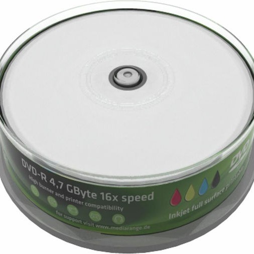 MediaRange Εγγράψιμα DVD-R 16x Printable 4.7GB Cake Box 25τμχ