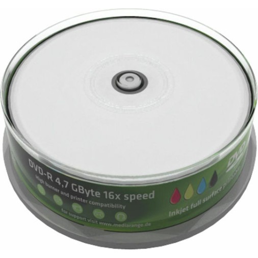 MediaRange Εγγράψιμα DVD-R 16x Printable 4.7GB Cake Box 25τμχ
